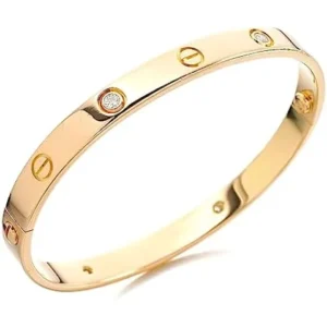Gold Kada Bracelet For Unisex Adult (Inner Diameter - 2.4Inch)