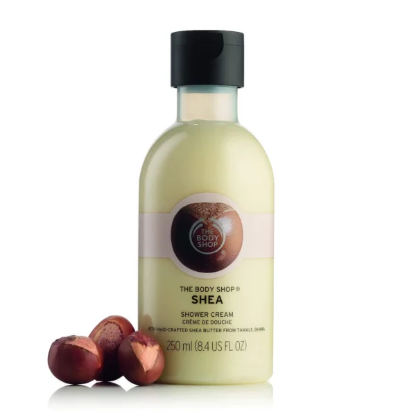 The Body Shop Vegan Shea Shower Cream, 250 ML (Pack of 1) | Dry Skin, Cleanse & Help Soften