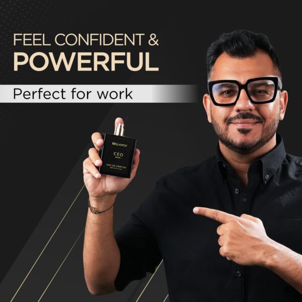 Roll over image to zoom in Bella Vita Luxury CEO Man Eau De Parfum Perfume with Lemon, Lavender, Tonka, Mandarin & Vetiver|Premium, Long Lasting Woody Fragrance for Men, 100 ML - Image 4
