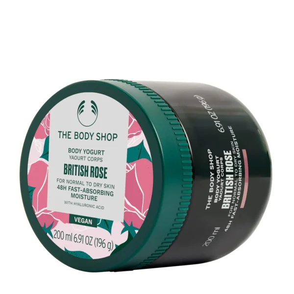 The Body Shop Vegan British Rose Body Yogurt, 200 Ml (Pack of 1) | Normal To Dry Skin | Instant 48 Hr Moisture Cream - Image 3