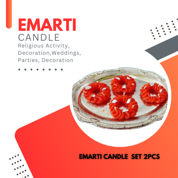 Set of 2 , Red Colour Emarti Shape